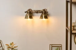 Tubu Brass Double Spot Light - Antique Brass