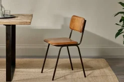 Ukari Leather Dining Chair - Aged Tan