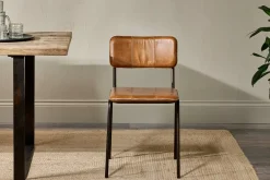 Ukari Leather Dining Chair - Aged Tan