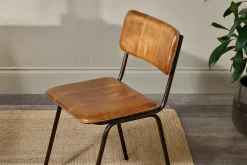 Ukari Leather Dining Chair - Aged Tan