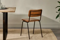 Ukari Leather Dining Chair - Aged Tan