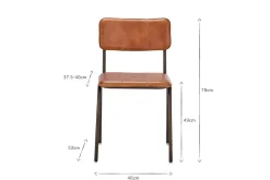 Ukari Leather Dining Chair - Aged Tan