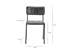 Ukari Leather Dining Chair - Aged Black