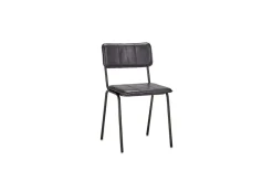 Ukari Leather Dining Chair - Aged Black