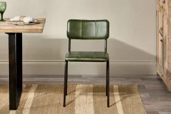 Ukari Leather Dining Chair - Rich Green