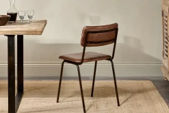 Ukari Leather Dining Chair - Chocolate Brown