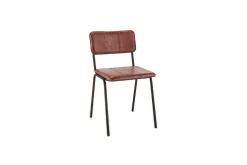 Ukari Leather Dining Chair - Chocolate Brown
