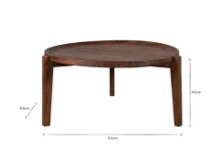 Umar Mango Wood Coffee Table - Dark Brown