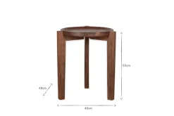 Umar Mango Wood Side Table - Dark Brown