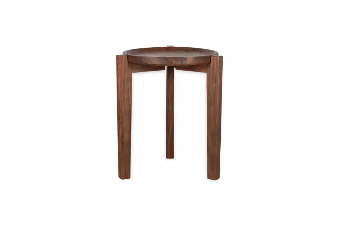 Umar Mango Wood Side Table - Dark Brown