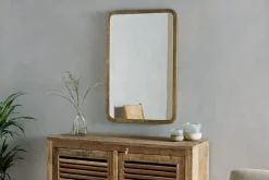 Ungura Rounded Mirror - Antique Brass - Large