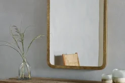 Ungura Rounded Mirror - Antique Brass - Large