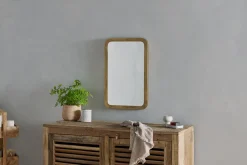 Ungura Rounded Mirror - Antique Brass - Small