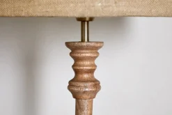 Usha Classic Wooden Floor Lamp - Natural