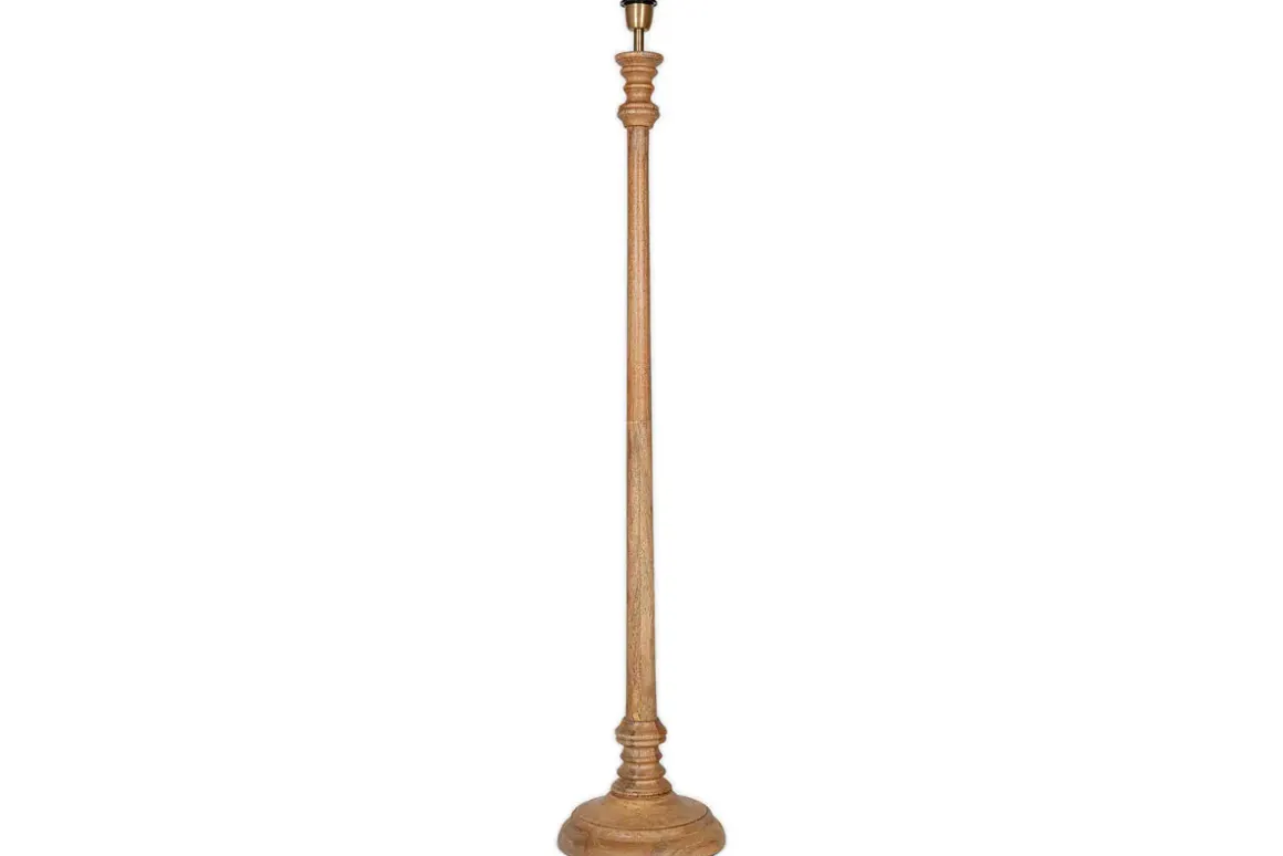 Usha Classic Wooden Floor Lamp - Natural