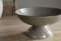 Valinha Earthenware Footed Bowl - Grey