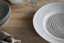 Valinha Earthenware Round Platter - Grey