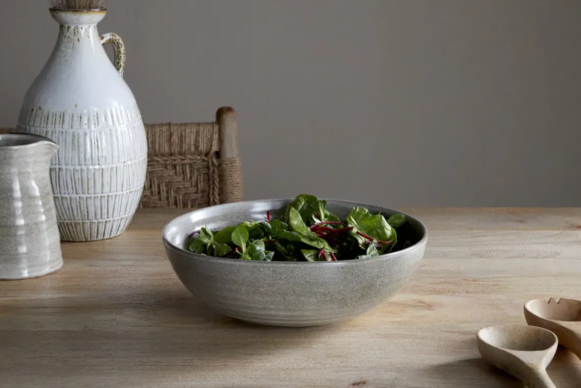 Valinha Earthenware Serving Bowl - Grey