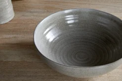 Valinha Earthenware Serving Bowl - Grey