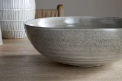 Valinha Earthenware Serving Bowl - Grey