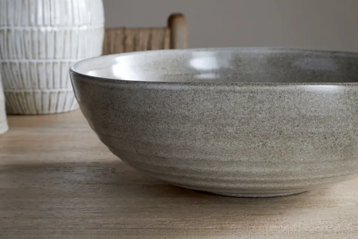 Valinha Earthenware Serving Bowl - Grey