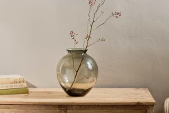 Vanita Glass Vase - Smoke - Wide