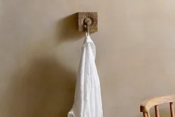 Veduru Mango Wood Carved Square Hook - Natural