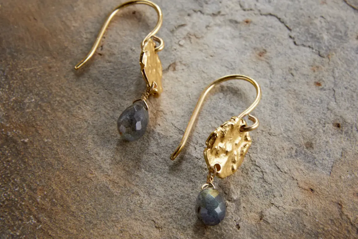 Veera Labradorite Earrings - Gold