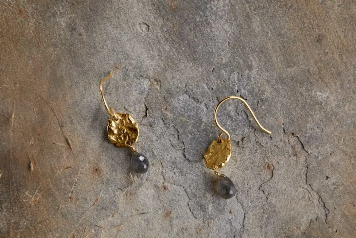Veera Labradorite Earrings - Gold