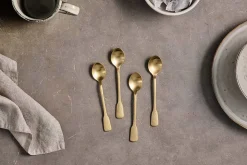 Veeta Teaspoon Set - Brushed Gold (Set of 4)