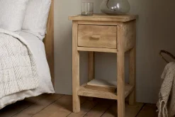 Vivan Grooved Bedside Table - Natural
