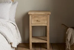 Vivan Grooved Bedside Table - Natural