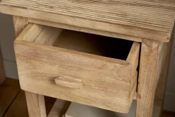 Vivan Grooved Bedside Table - Natural