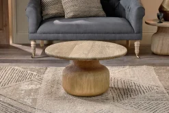 Vivan Grooved Wood Coffee Table