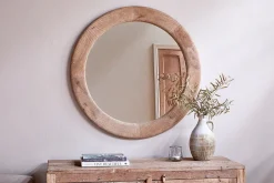 Vivan Grooved Wood Mirror - Natural