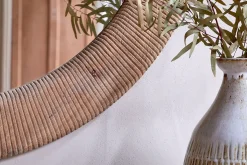 Vivan Grooved Wood Mirror - Natural