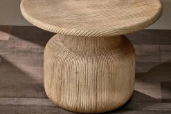 Vivan Grooved Wood Side Table