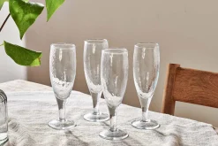 Yala Hammered Champagne Glass - Clear Glass (Set of 4)