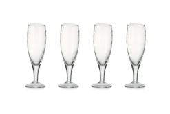 Yala Hammered Champagne Glass - Clear Glass (Set of 4)
