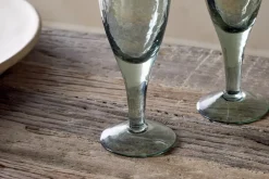 Yala Hammered Champagne Glass - Sage Green (Set of 4)