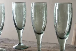 Yala Hammered Champagne Glass - Sage Green (Set of 4)