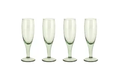Yala Hammered Champagne Glass - Sage Green (Set of 4)