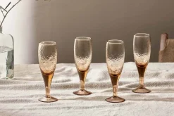 Yala Hammered Champagne Glass - Dusty Terracotta (Set of 4)