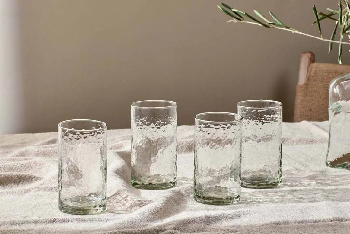 Yala Hammered Highball - Clear (Set of 4)
