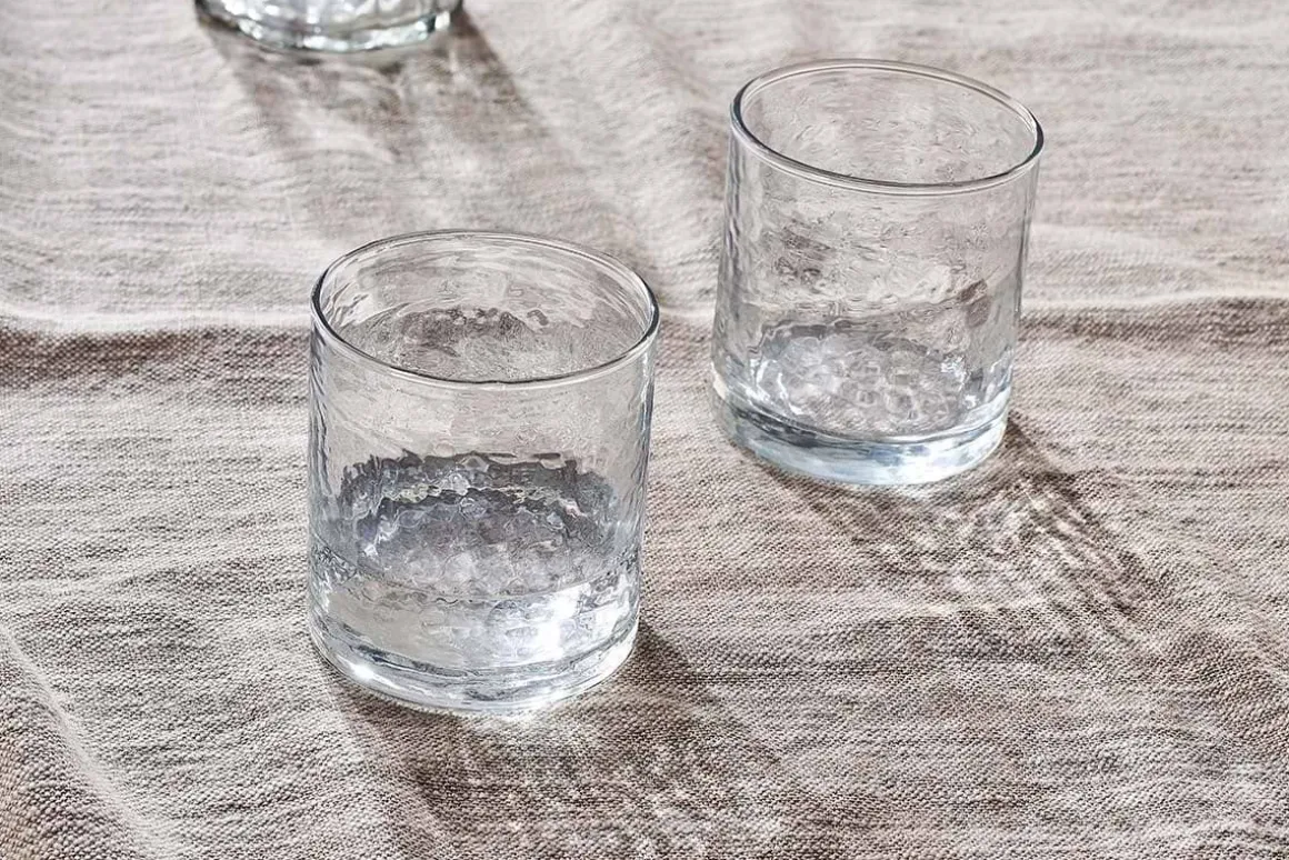 Yala Hammered Tumbler - Clear Glass (Set of 4)