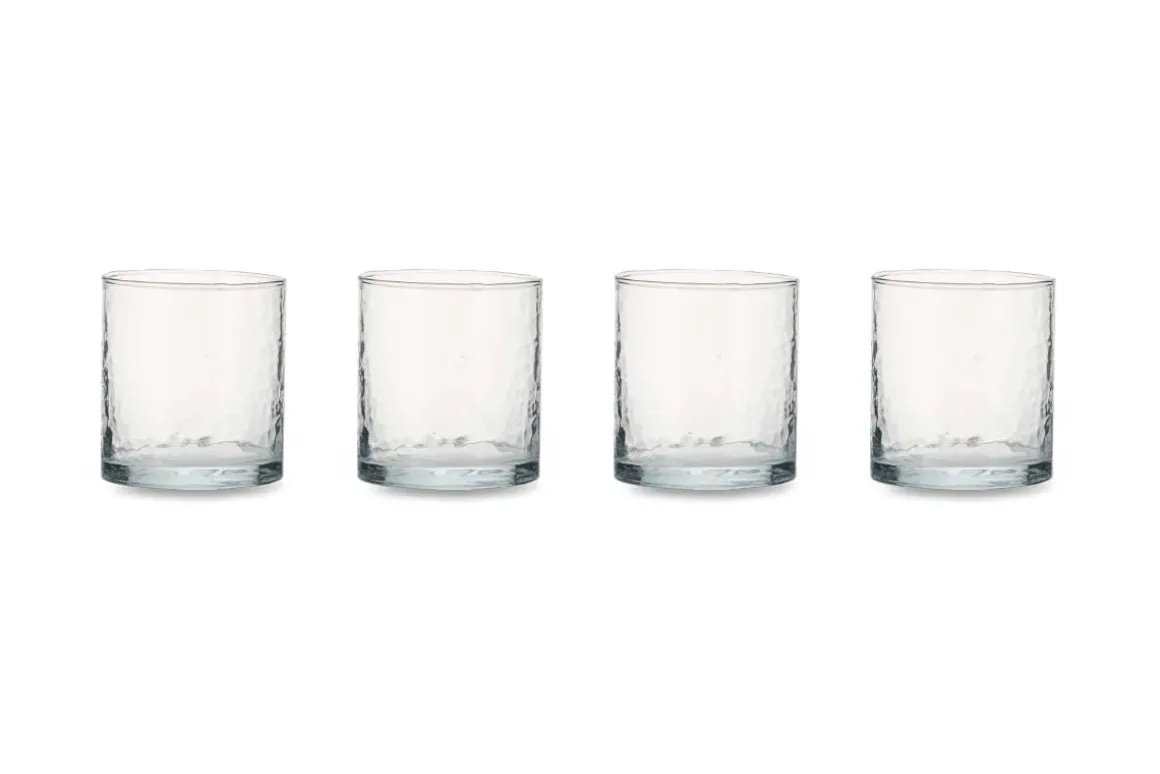 Yala Hammered Tumbler - Clear Glass (Set of 4)