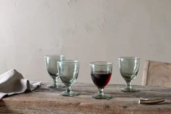 Yala Hammered Wine Glass - Sage Green (Set of 4)