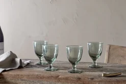 Yala Hammered Wine Glass - Sage Green (Set of 4)