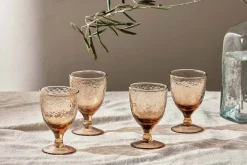Yala Hammered Wine Glass - Dusty Terracotta (Set of 4)