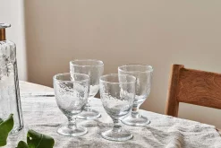 Yala Hammered Wine Glass - Clear Glass (Set of 4)